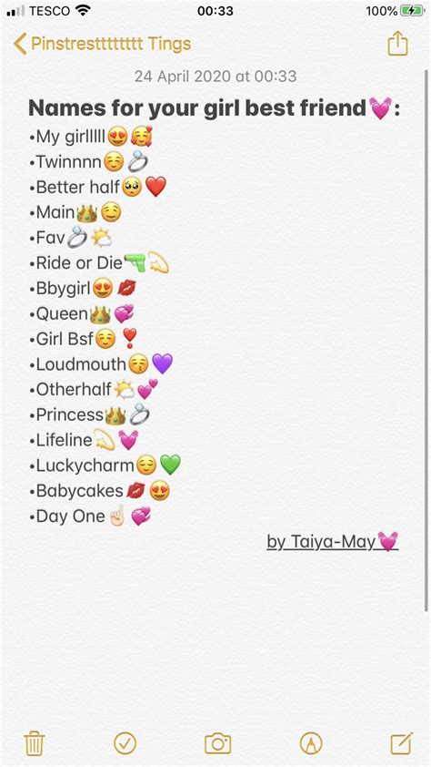 one word names for best friend girl