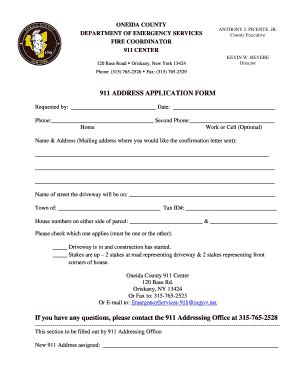 oneida county 911 summary report