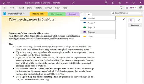 Onenote Notebook Examples
