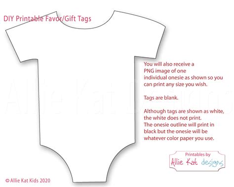 Onesie Printable Tags