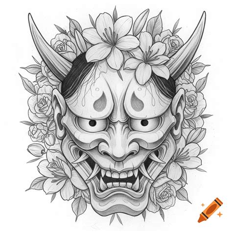 Oni Mask Drawing