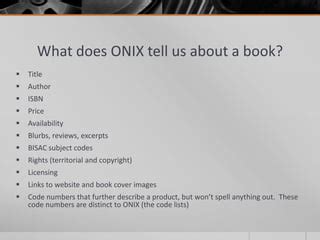 Onix Product Availability Code
