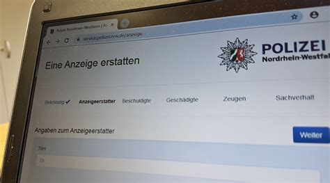 Polizei NordrheinWestfalen Portal für Onlineanzeigen