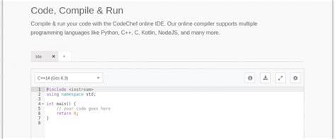 online c compiler code chef
