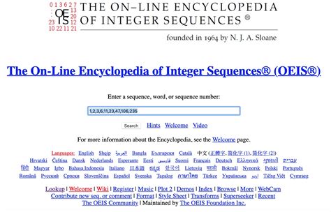 Online Encyclopedia Of Integer Sequences