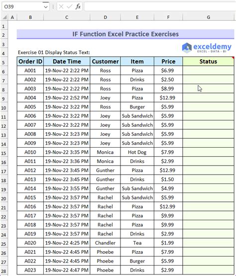 Online Excel Function Test