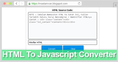 Online Html To Javascript Converter