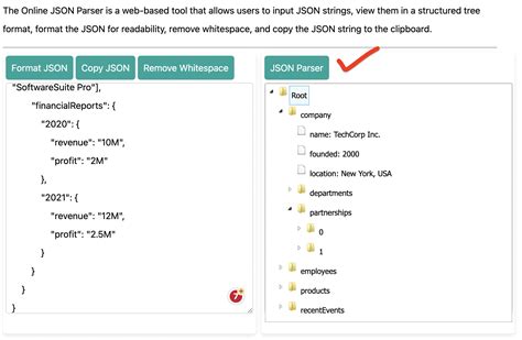 Online Json String Parser