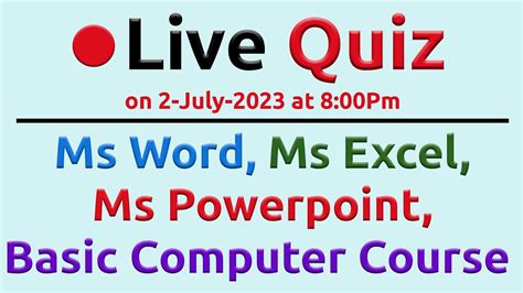 Online Ms Office Quiz