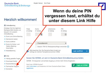online pin deutsche bank vergessen