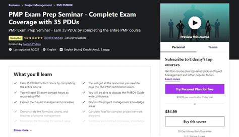 online pmp prep course udemy