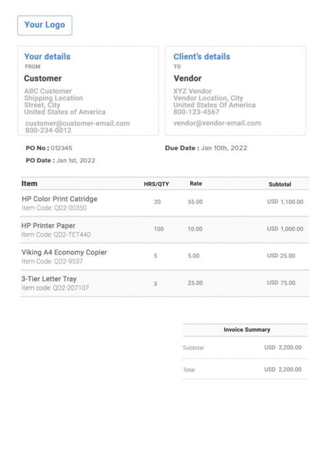 online purchase order generator