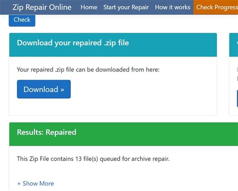 online repair zip file