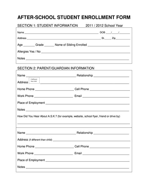 online school enrollment form