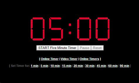 online timer 5 minute timer