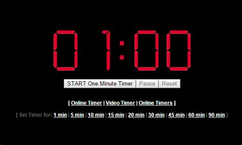 Online Timer Clock 1 Minute