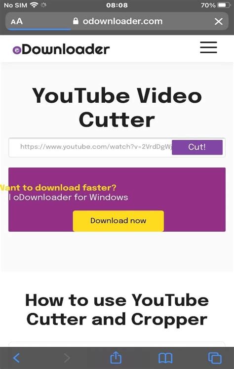 online youtube video cutter using url