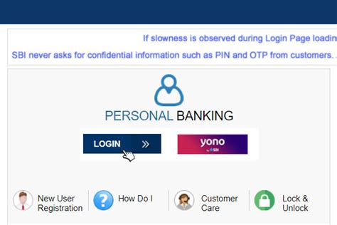 onlinesbi personal banking login page tips
