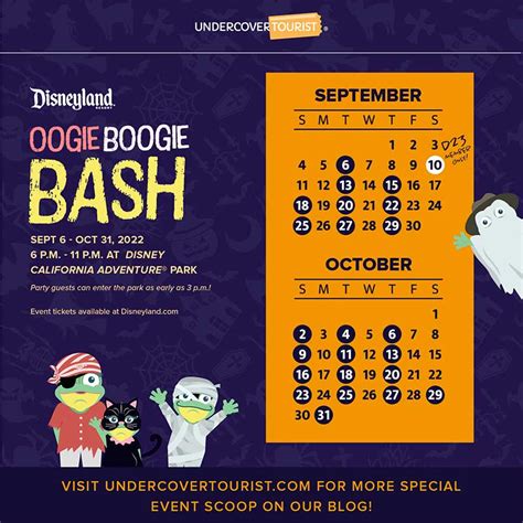 Oogie Boogie Bash Calendar 2024