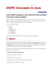 oops concepts in java with realtime examples pdf