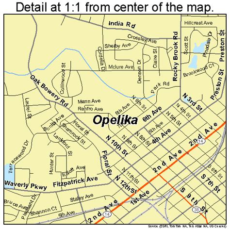 opelika alabama street map