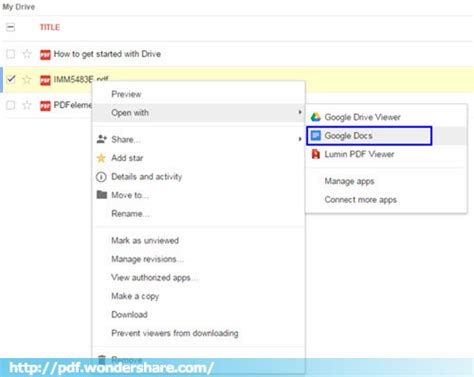 open a pdf document in google docs