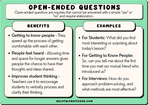 open ended questions examples for students