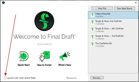 Open Final Draft Files