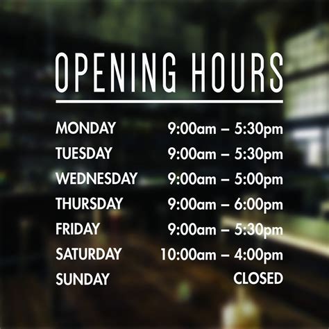 open hours or opening hours