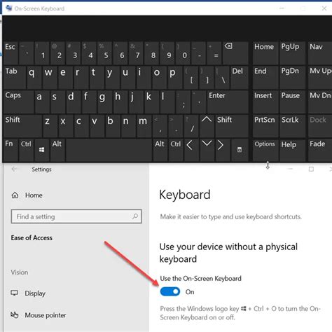 open keyboard settings windows 10