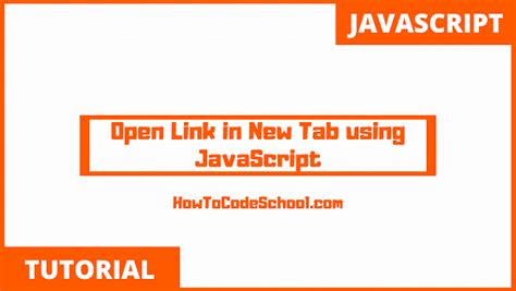 Open Link New Tab Javascript