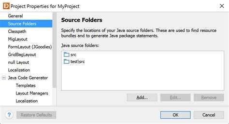 Open Project Folder Java