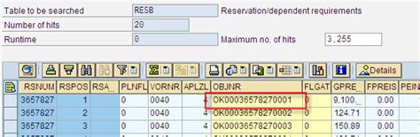 open reservation tcode in sap