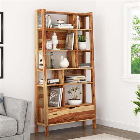 Open Shelf Ladder Bookcase