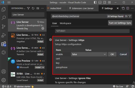 open with live server in vs code shortcut
