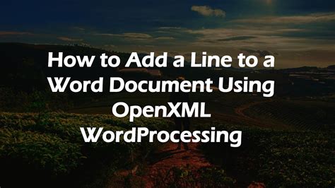 open xml wordprocessing how to add horizontal line to paragraph