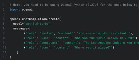 openai chat completion python code