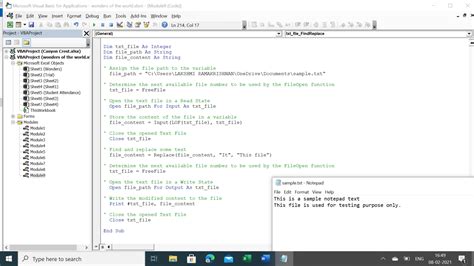 opening a file in vba