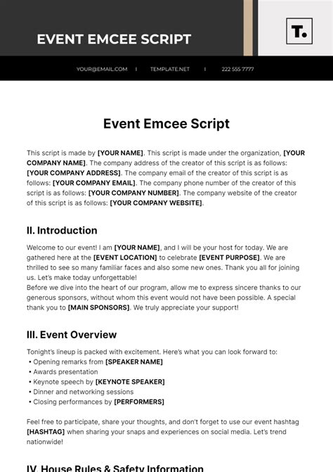 opening script for event