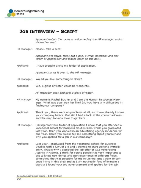 opening script for interview