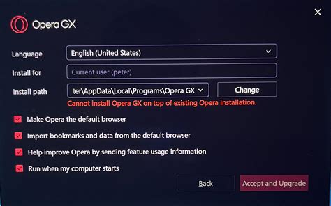 opera gx setup won't delete