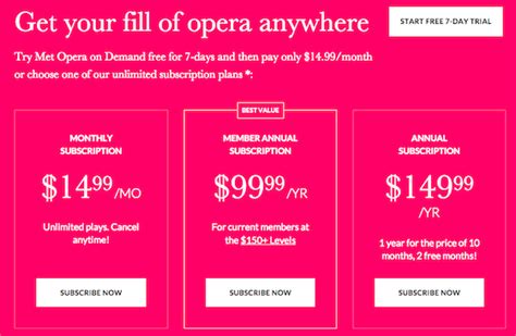 opera streaming sites subscription