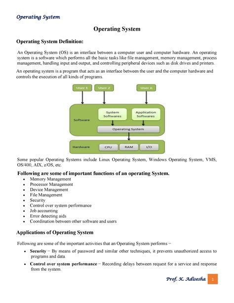 operating system notes for bca 3rd sem pdf