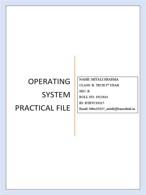+14 Operating System Practical File Pdf More
