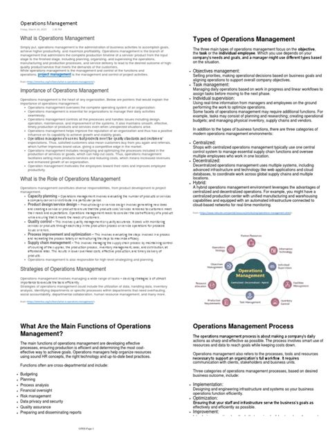 News Operations Management Notes Pdf References