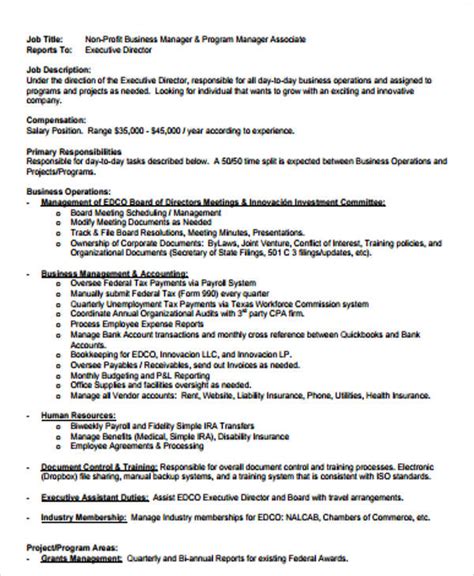 FREE 9+ Sample Business Manager Job Descriptions in MS Word PDF