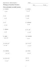 operations with scientific notation worksheet answers kuta software