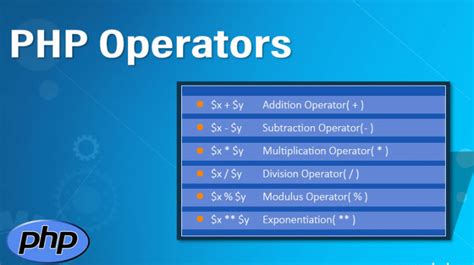 operators in php with example