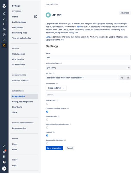 opsgenie api key format is not valid