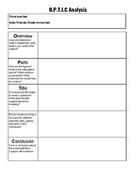 Optic Graphic Organizer Example
